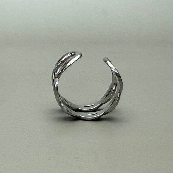 Y2K Silver Coil Wrap Ring Adjustable Unisex 2000s Jewelry Vintage Style - Picture 9 of 9